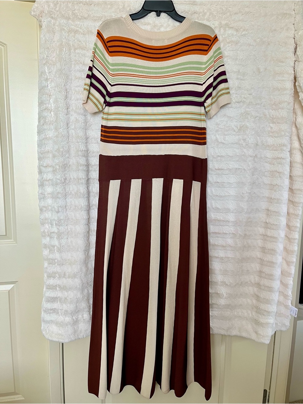 Eva Mendes for New York & Company Brown and Cream Striped Dress - Picture 8 of 8